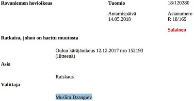 Edes hoviin valitus ei tehonnut, harvinaislaatuinen sperma langetti ehdollista.