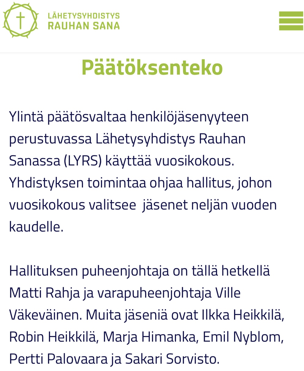 Rauhan Sanan hallitus