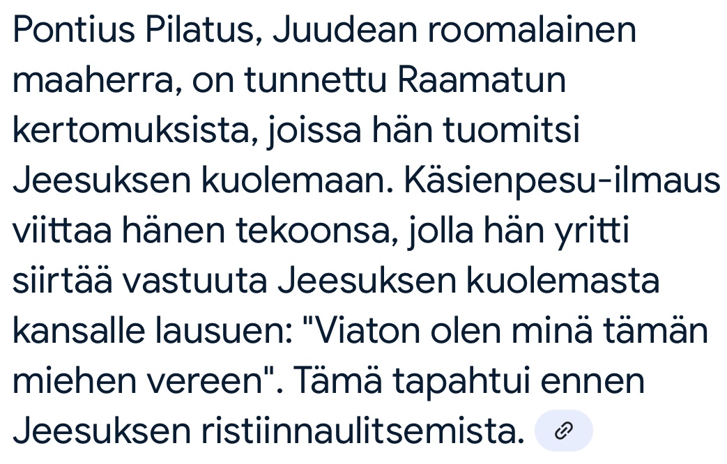 Poistiko Pontius Pilatuksen symbolinen käsienpesu hänen vastuunsa Jeesuksen kuolemasta?