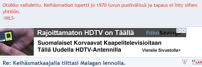 Putsarin aloittama ketju, jonka otsikko vaihdettu, mutta ensimmäiseen vastaukseen on jäänyt aloitusotsikko pisteen kera!
