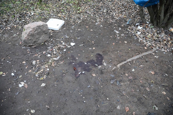 Tummanpunainen jälki erottui muusta maasta selvästi.jpg