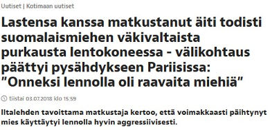 Kaljatörppönsä lentoemännälle menettänyt mies oli suivaantunut siitä niin, että oli haukkunut heitä, puinut nyrkkiä käytävällä sekä haastanut riitaa.jpg