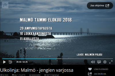 Kuvakaappaus kohdasta ennen poliisin aseasiaa: