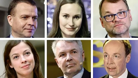 Petteri Orpo, Sanna Marin, Juha Sipilä, Li Andersson, Pekka Haavisto ja Jussi Halla-aho (KUVA: LEHTIKUVA, RAMI MARJAMÄKI &amp; HS)