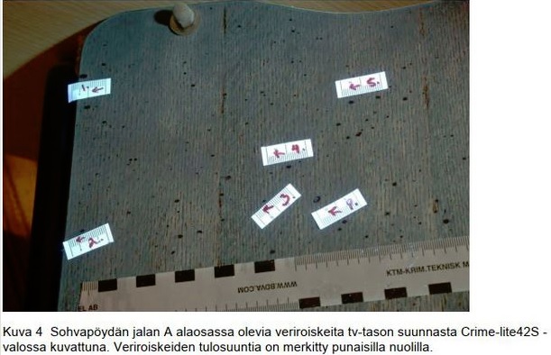 Veriroiskeet olivat tulleet samasta suunnasta. POLIISI