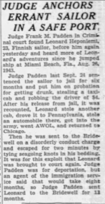 Leonard Heponiemi 04.08.1945 Chicago Tribune.jpg