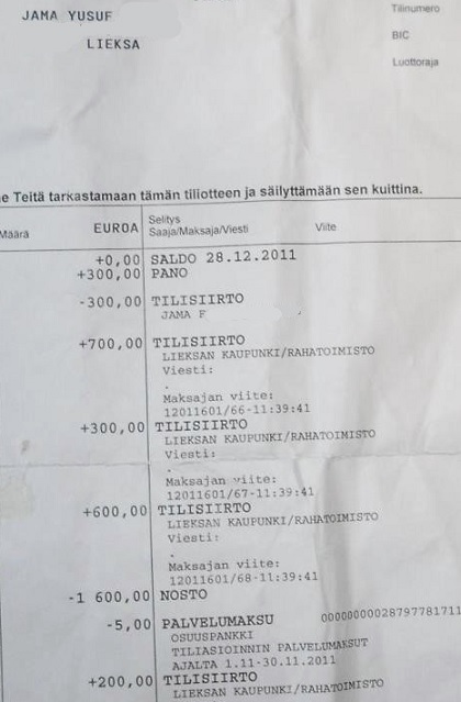 Veronmaksajilta sossuun, sossusta somalin tilille...