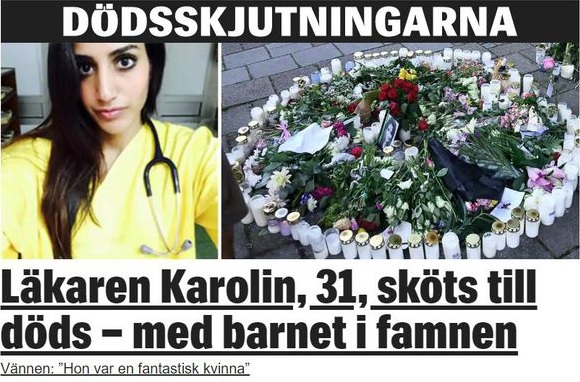 Expressen on uutisoinut näyttävästi Malmön ammuskelusta. KUVAKAAPPAUS EXPRESSENIN SIVUILTA