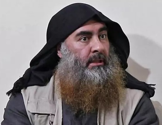 Abu Bakr al-Baghdadi esiintyi huhtikuussa 2019 julkisuuteen ilmestyneellä propagandavideolla. (KUVA: AFP/LEHTIKUVA)